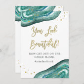 Invitation Tu As L'Air Belle | Géode Turquoise et Mariage d'o (Devant / Derrière)