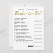 Invitation Tu connais le jeu de la mariée mariée (Devant)