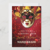 Invitation Tu es invité à mon bal masqué pour mes 16 ans (Devant)