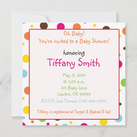 Invitation tu es invité à un Baby shower !, (Devant)