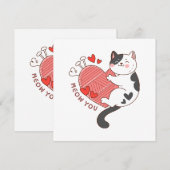 Invitation Tu es mignon chat Saint-Valentin (Devant / Derrière)