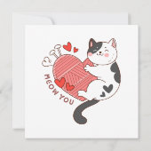 Invitation Tu es mignon chat Saint-Valentin (Dos)
