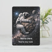Invitation Tu es mon astronaute amusant de l'amour spatial (Debout devant)