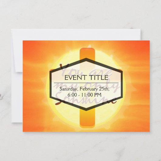 Invitation Tu es mon seul soleil avec la croix (Dos)