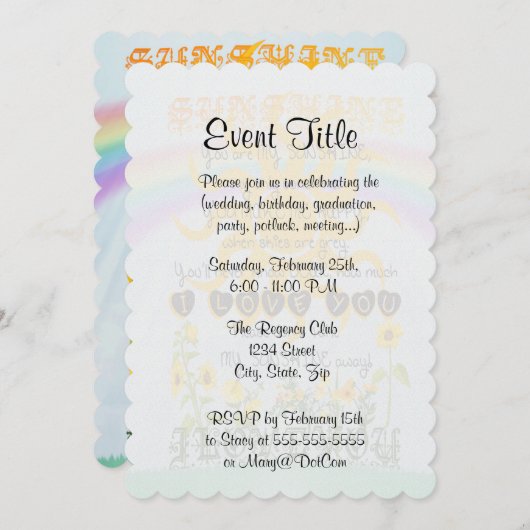 Invitation Tu Es Mon Soleil (Devant / Derrière)