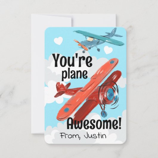 Invitation Tu es un avion Saint-Valentin génial (Devant)