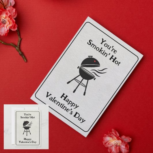 Invitation Tu fumes chaud ! Funny BBBQ Saint Valentin