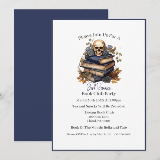 Invitation Tu m'as eu à Dark Romance, Book Club (Devant / Derrière)