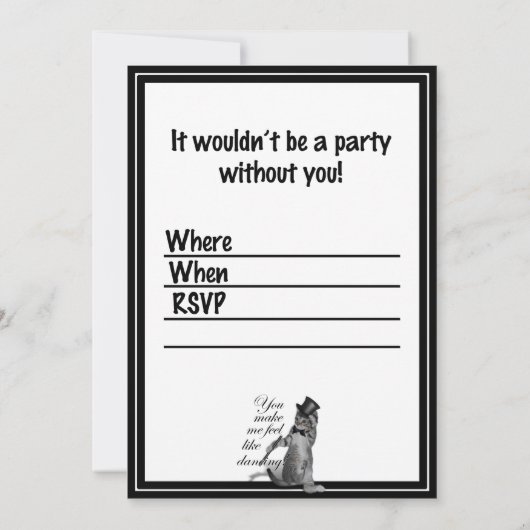 Invitation Tu me fais sentir comme Danser ! Tap Chat de danse (Dos)