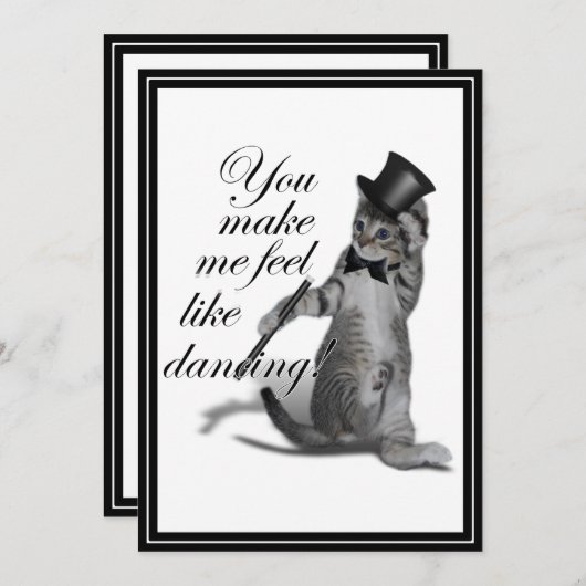 Invitation Tu me fais sentir comme Danser ! Tap Chat de danse (Devant / Derrière)