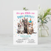 Invitation Tu me fais un chaton pour la fête d'anniversaire M (Debout devant)