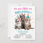 Invitation Tu me fais un chaton pour la fête d'anniversaire M (Devant)