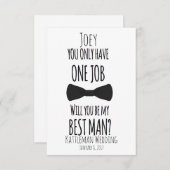 Invitation Tu n'as qu'un seul boulot, tu seras mon meilleur h (Devant / Derrière)