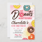 Invitation Tu ne veux pas manquer cet anniversaire de fille (Devant)