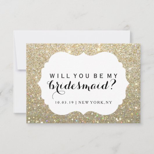 Invitation Tu seras ma servante d'épouse - Mort d'or habillé (Devant)