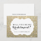 Invitation Tu seras ma servante d'épouse - Mort d'or habillé (Devant / Derrière)