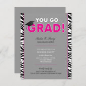 Invitation Tu vas à Grads Graduation (Devant / Derrière)