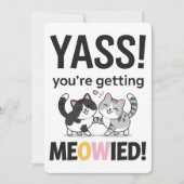 Invitation Tu vas épouser Meowied Chat Mariage amusant (Devant)