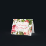 Invitation Tu veux You Be My Bridesmaid ? Vintage floral roma<br><div class="desc">A sweet, fun way to ask your favorite ladies to share your special day as your bridesmaid. These pretty Bridesmaid Request cards feature vintage pink roses with a faux vellum overlay & fancy script typographiy. This card asks "Will you be be my Bridesmaid ?" on the front and"... please say...</div>