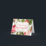 Invitation Tu veux You Be My Bridesmaid ? Vintage floral roma<br><div class="desc">A sweet, fun way to ask your favorite ladies to share your special day as your bridesmaid. These pretty Bridesmaid Request cards feature vintage pink roses with a faux vellum overlay & fancy script typographiy. This card asks "Will you be be my Bridesmaid ?" on the front and"... please say...</div>
