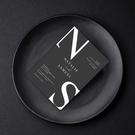 Invitation Tuatara Minimaliste & Élégant Bold Mariage initial