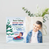 Invitation Tubes à neige Anniversaire Fête Pentes de neige Ph (Debout devant)