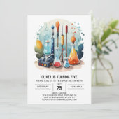 Invitation Tubes d'essai de potion lunaire scientifique Anniv (Debout devant)