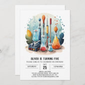 Invitation Tubes d'essai de potion lunaire scientifique Anniv (Devant / Derrière)