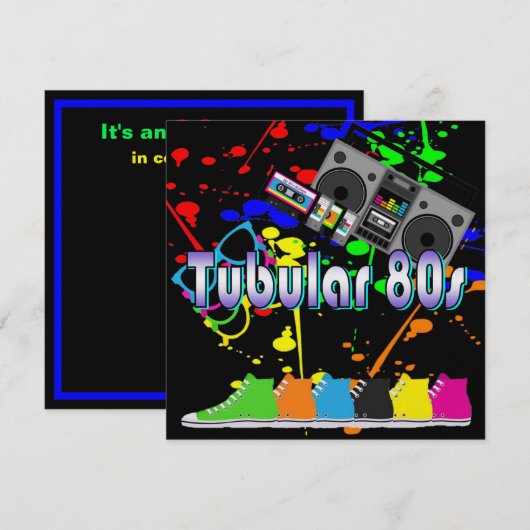 Invitation Tubulaire 80s (Devant / Derrière)