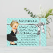 Invitation Tufred Blue Diamonds Pearls Princess 1er Anniversa (Debout devant)