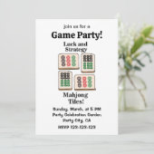 Invitation Tuiles de Mahjong Chance Stratégie Joueurs Fans (Debout devant)