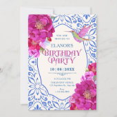 Invitation Tuiles florales d'anniversaire (Devant)