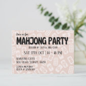 Invitation Tuiles roses du parti Mahjong (Debout devant)