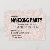 Invitation Tuiles roses du parti Mahjong (Devant / Derrière)