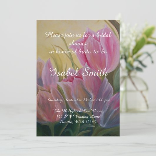Invitation Tuliforme rose (Debout devant)