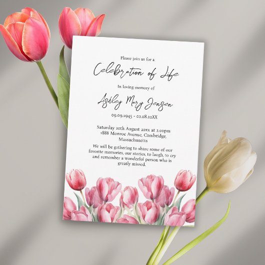 Invitation Tulip Celebration of Life Funeral
