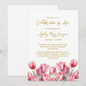Invitation Tulip Celebration of Life Funeral (Devant / Derrière)