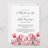 Invitation Tulip Celebration of Life Photo Funeral (Dos)