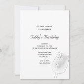 Invitation Tulip Croquis Printemps fête d'anniversaire (Devant)