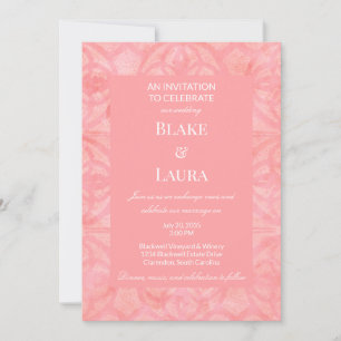 Invitation Tulip rose Fleurs de printemps Batik sur mesure
