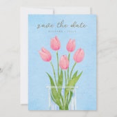 Invitation TULIP Save The Date / Fleurs aquarelles (Dos)