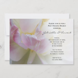 Invitation Tulipe blanche rose Fleurs Après-midi Mariage Peti