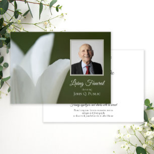 Invitation Tulipe de printemps blanche sur Green Living Funer
