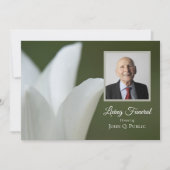 Invitation Tulipe de printemps blanche sur Green Living Funer (Devant)