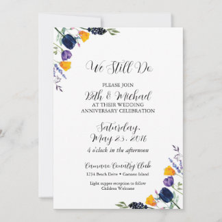 Invitation Tulipe & Fleur sauvage Nous Faisons Encore Anniver