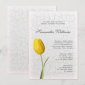 Invitation Tulipe jaune sur Fête de l'mariée de peinture de c (Devant / Derrière)