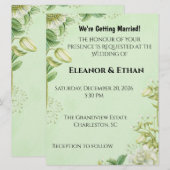 Invitation Tulipe jaune vibrant et Ranunculus Mariage Formel (Devant / Derrière)
