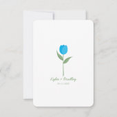 Invitation Tulipe minimaliste bleue (Devant)