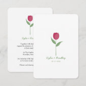 Invitation Tulipe minimaliste de Bourgogne (Devant / Derrière)