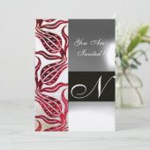 Invitation TULIPE MONOGRAMME VELVET ROUGE Bordeaux Champagne  (Debout devant)